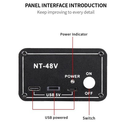 NT48V Portable Phantom Power Supply, Large Diaphragm Conden