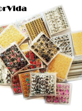 FlorVida 24pcs Nail Art Stickers Set For Manicure Kit Self