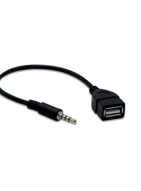 eCos Audio AUX Jack 3.5mm Male to USB 2.0 Type A Female OTG