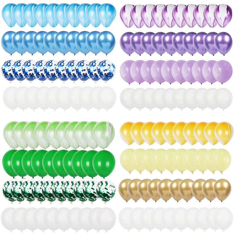 40pcs Agate balloon Latex metal ballons set Girl boy birthd