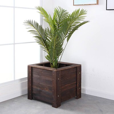 Anticorrosive wood box outdoor wooden flowerpot carbide