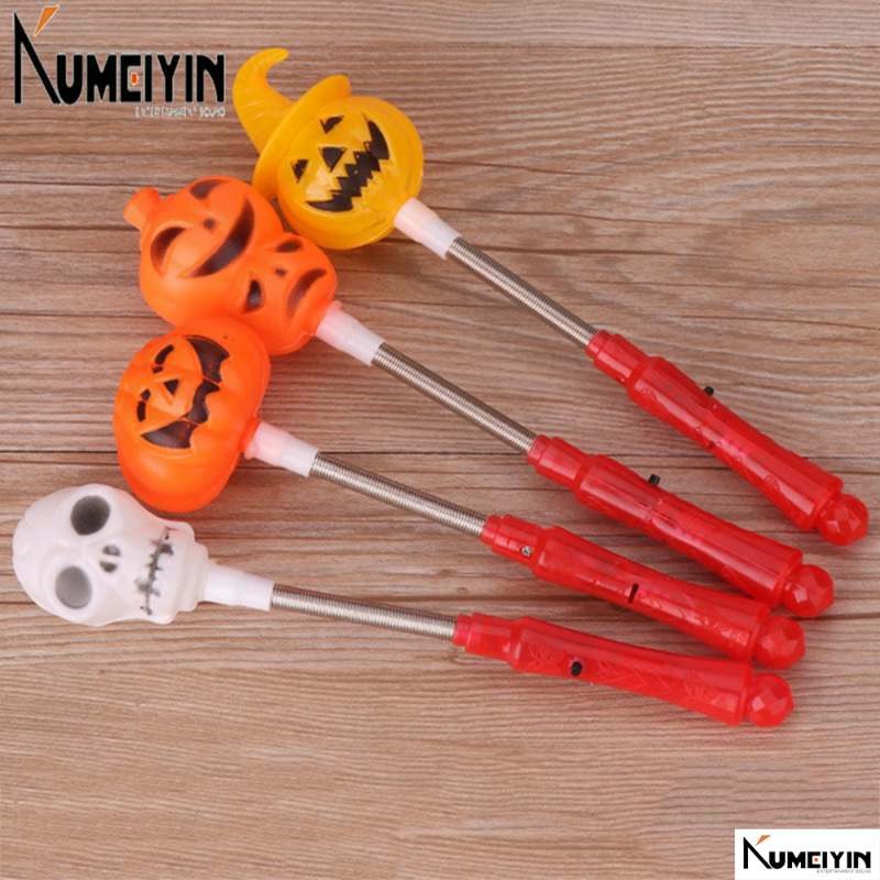 -Halloween spring flashing LED plastic hand ghost head lamp