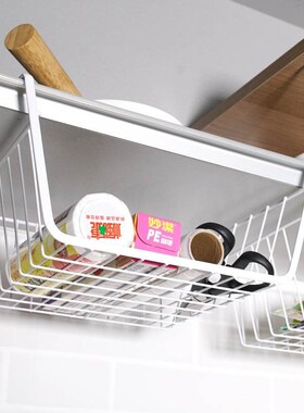 Kitchen cabinet under the hanging basket hanging shelf
