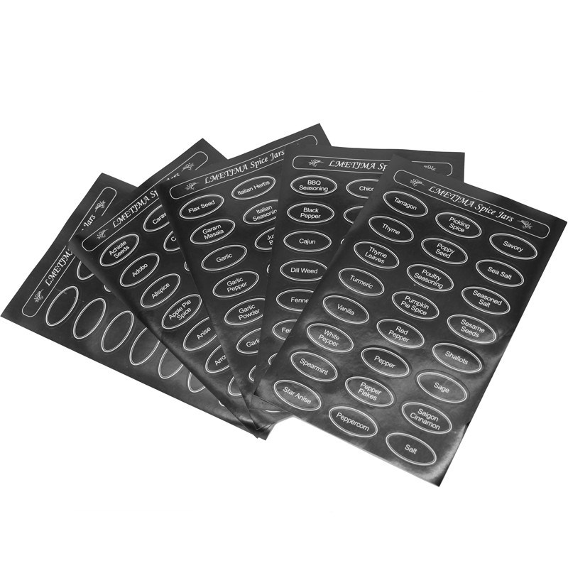 LMETJMA 5pcs/set Printed Spice ers Kitchen Spice Jars Labels
