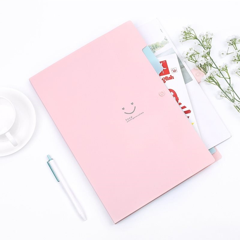 Folder multilayer student a4 organ pack paper clip file bag