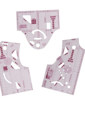3pcs Mini Plastic Clothing Designs Ruler Tailor Ruler Measu