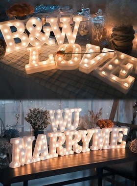 decorative lamp new year letter light proposal wedding