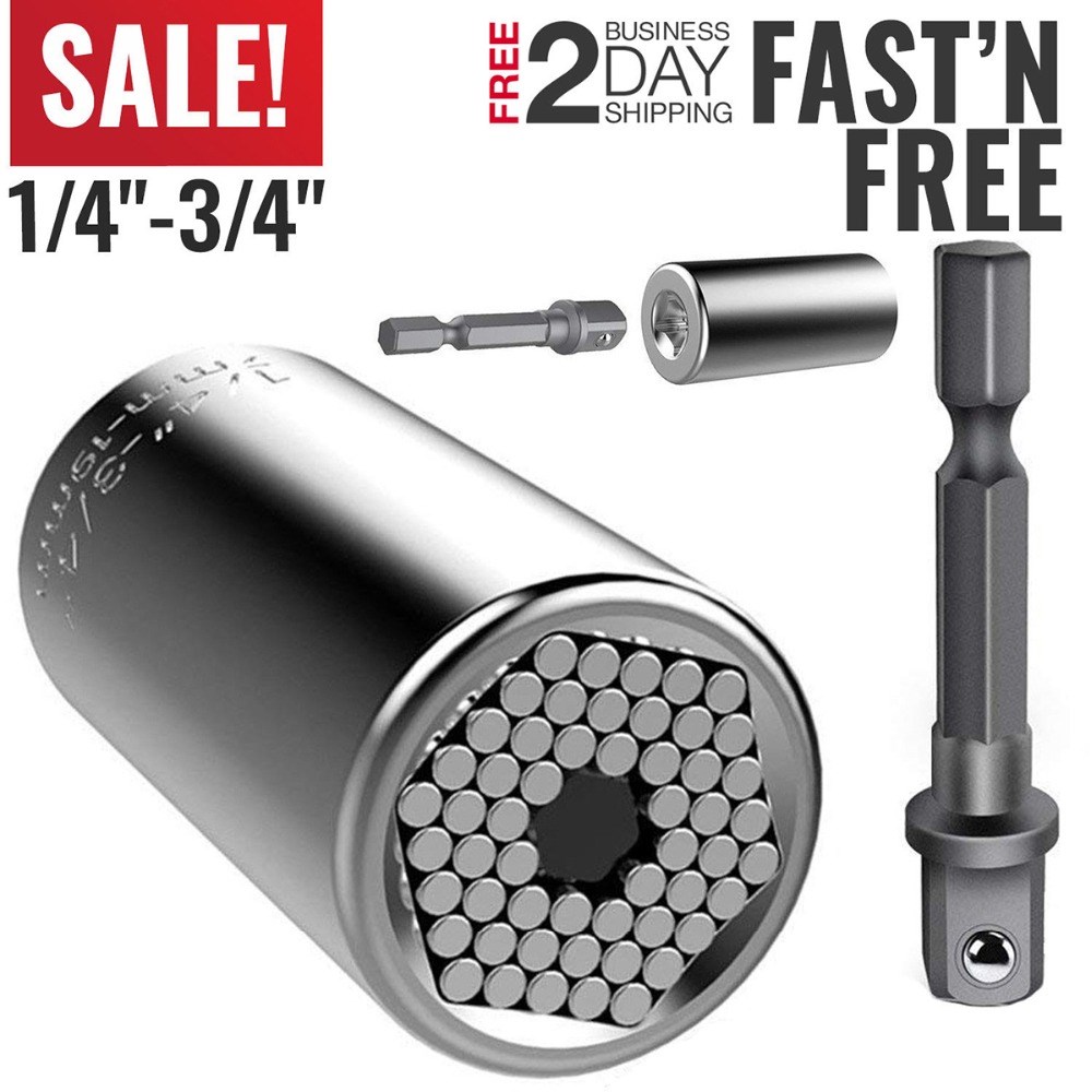 *2pcs/set 7-19mm(1/4 - 3/4inch) Socket Adapter Socket Wrench