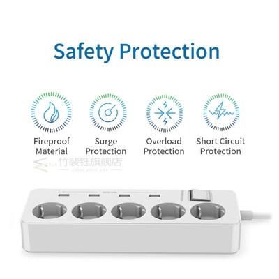 Extension Socket E  5 Ports 4 SB Power Strip for Home Office