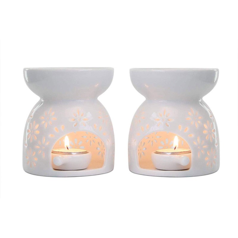 Ceramic Tealight Candle Holder Oil Burner, Essential Oil In