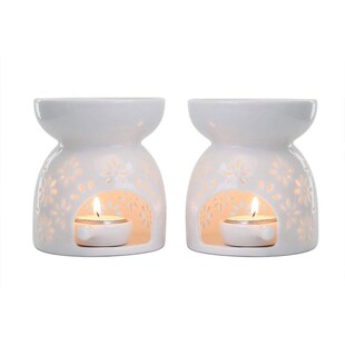 Ceramic Tealight Candle Holder Oil Burner, Essential Oil In