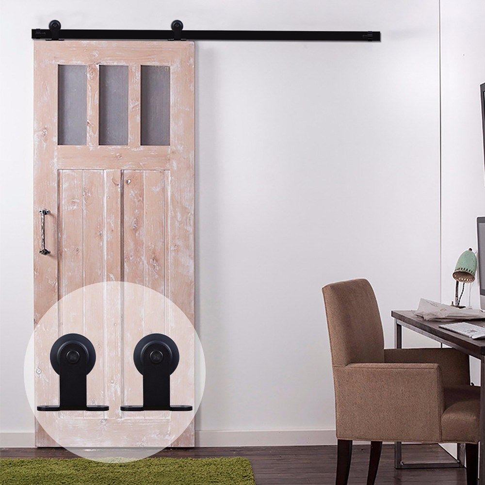 lwzh 7ft 9ft american style wooden sliding barn door diy har