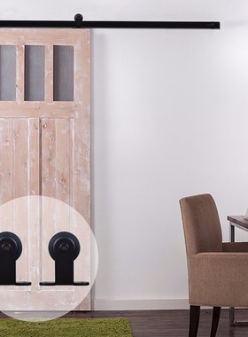 LWZH 7ft 9ft American Style Wooden Sliding Barn Door DIY Har