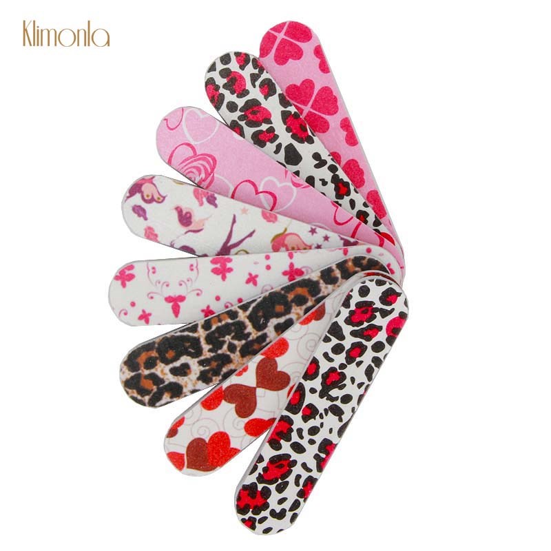20pcs Mini Flower Leopard Nail File 240 Grits Sanding Polis