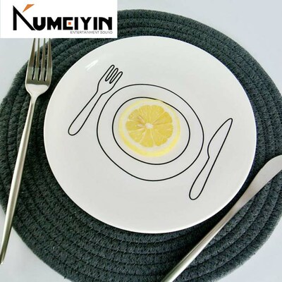 Ceramic breakfast plate striped ceramic plate salad plate