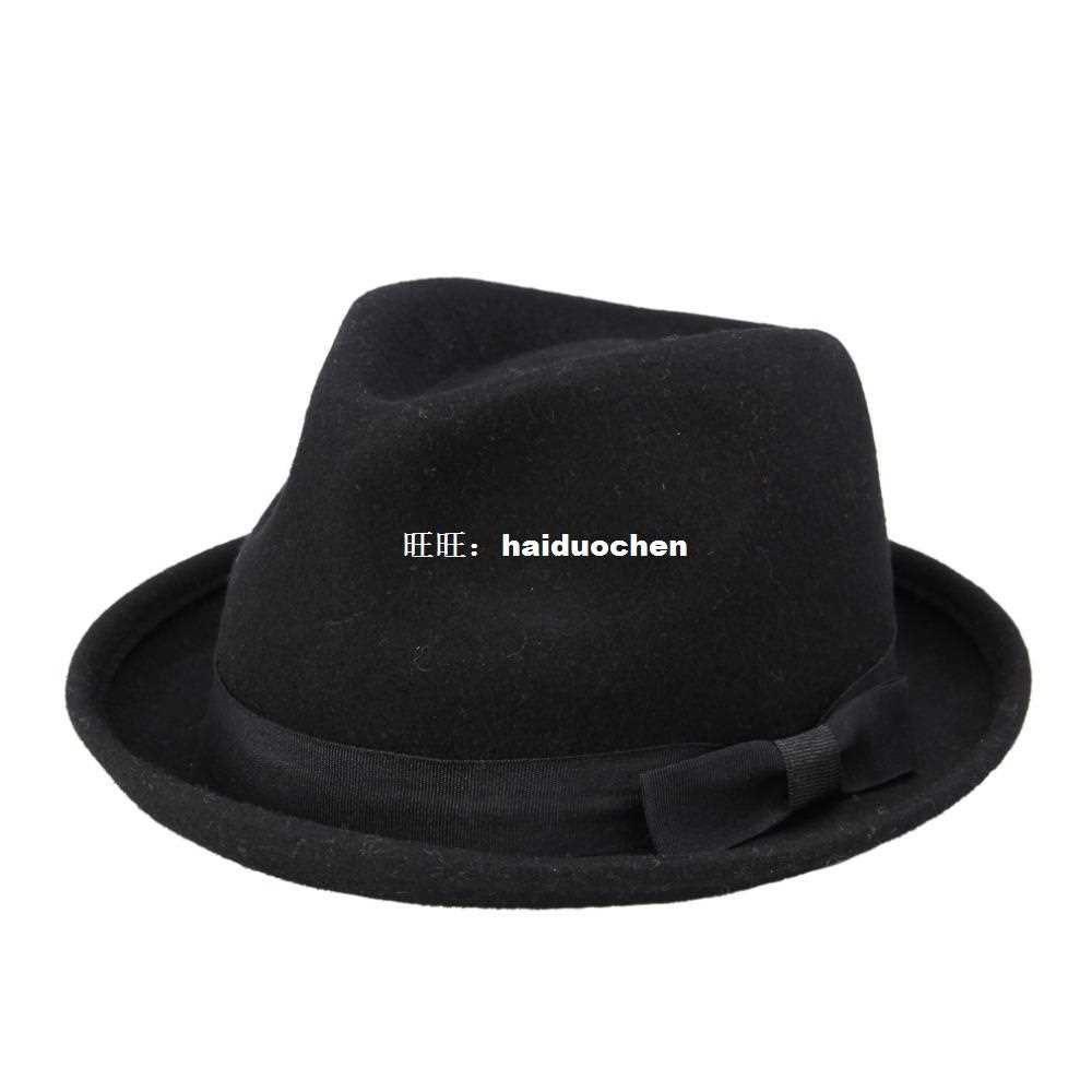 Men Women Wool VTG Black Style Felt Trilby Hat BNWT/NEW Gang