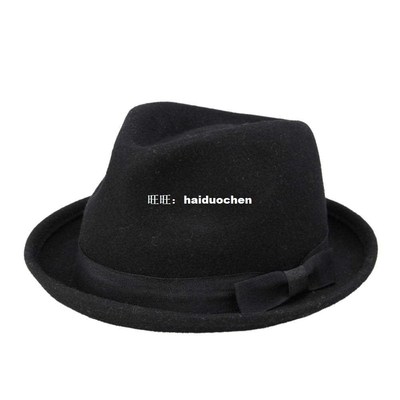 Men Women Wool VTG Black Style Felt Trilby Hat BNWT/NEW Gang