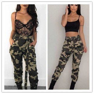 Women girls military pants trouser