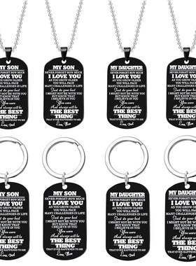 Creative Stainless Steel Letters Tag Pendant Necklace Daugh