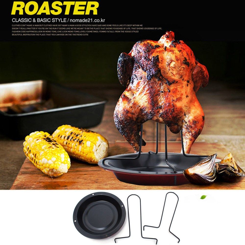 Chicken Duck Holder Rack Grill Stand Roasting For BBQ Rib N