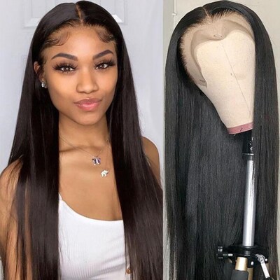 Lace Front Human Hair Wigs 360 Lace Frontal Wig Pre PLUCKED