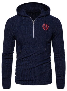 2020 New Sprint Eagle Embroidery Hooded Pullover Men Zipper