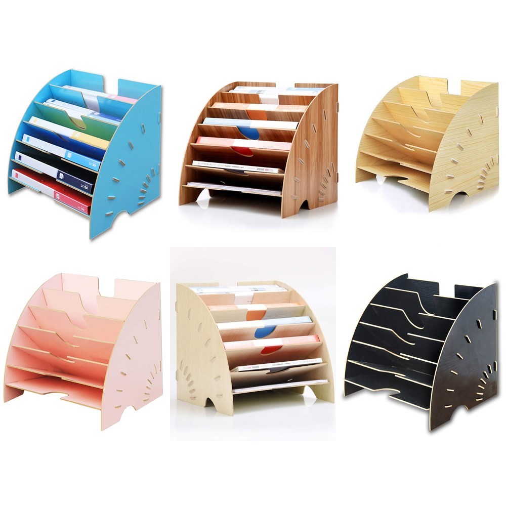 Files Rack Bookshelf Desktop Storage Box A4 File Holder Sect