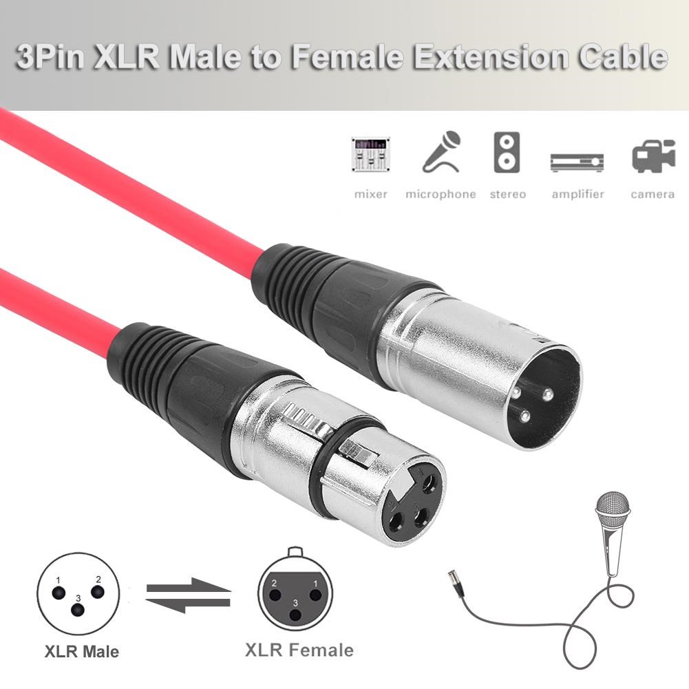 3m 3Pin XLR Male to XLR Female Cable Audio Microphone Mixer