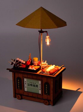 Luxury lighting House building wooden model kits DIY Breakfa