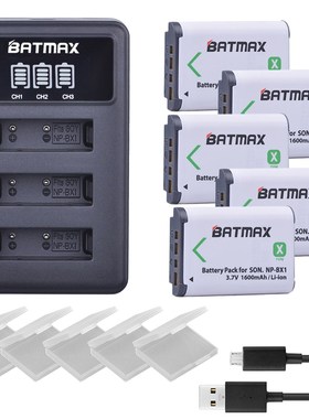 5pcs NP-BX1 np bx1 Battery + 3 Slots LCD Charger for Sony DS