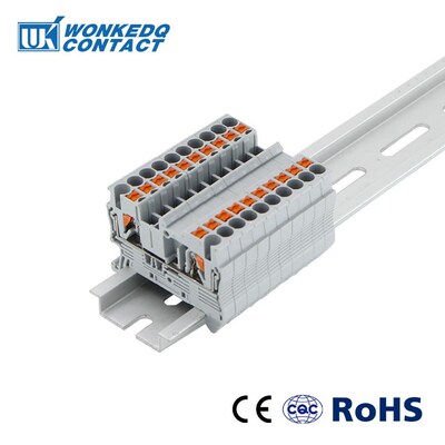 Din Rail Terminal Blocks PT-2.5 Push In Spring Screwless 10p