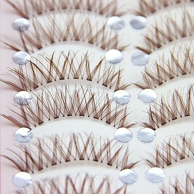 10 Pairs Coffee Natural Long Cross False Eyelashes Eye Lash