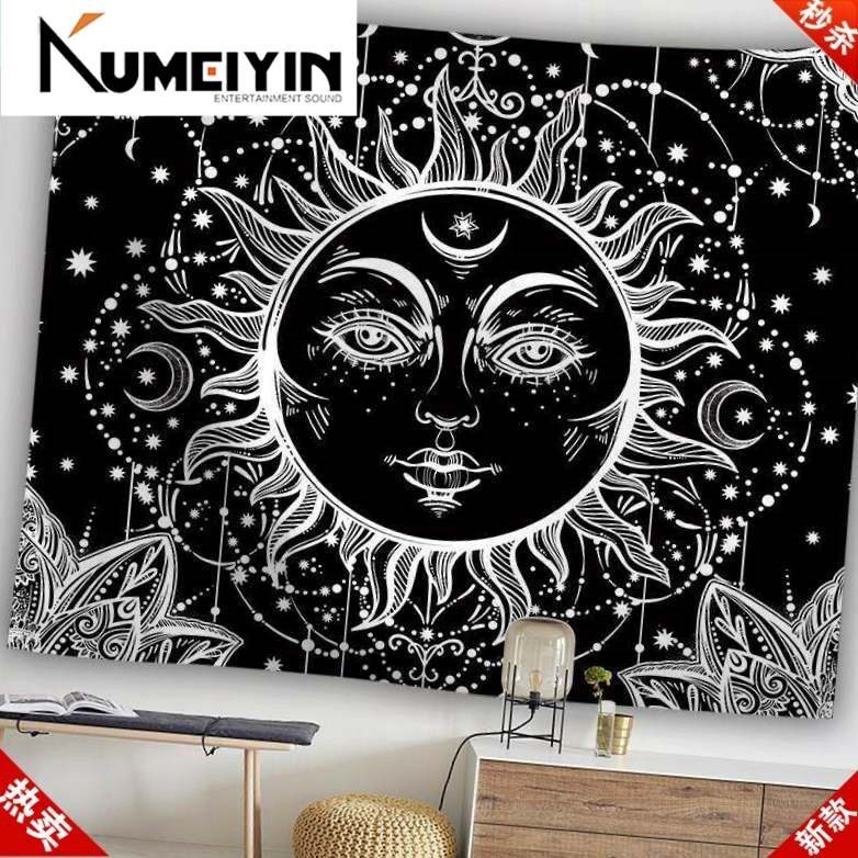 -Sun tapestry moon tapestry picnic mat printed