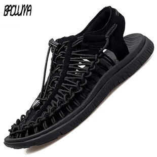 Summer Men's Beach Sandals Handmade Weaving Design Breathab