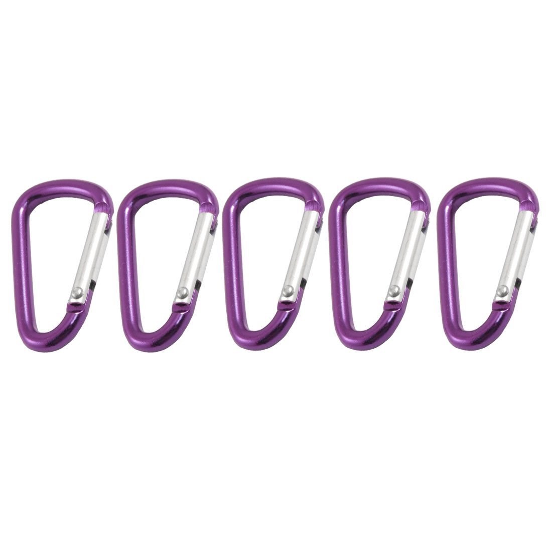 5 Pcs Travel D Shaped Aluminum Alloy Carabiner Clip Hooks Pu