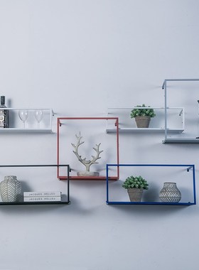 Decoration and storage integration Nordic iron wall shelf si
