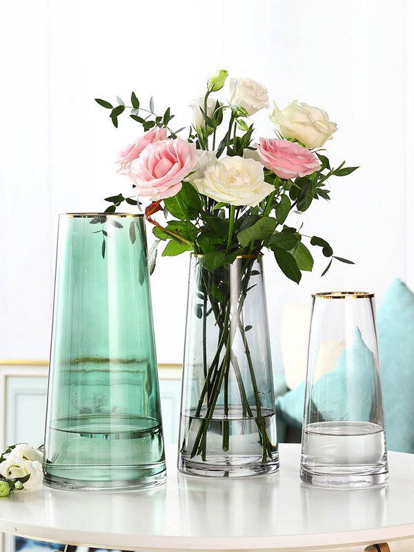 Light colour T luxury contracted transparent glass vase