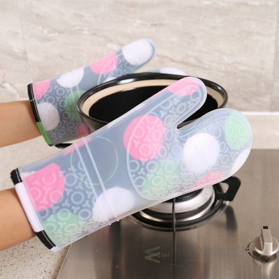 1PC Heat Resistant Silicone Kitchen Glove Oven Mitt Thicker