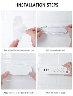 Shelf Organizer Self Adhesive Wall Mount Power Strip Fixator