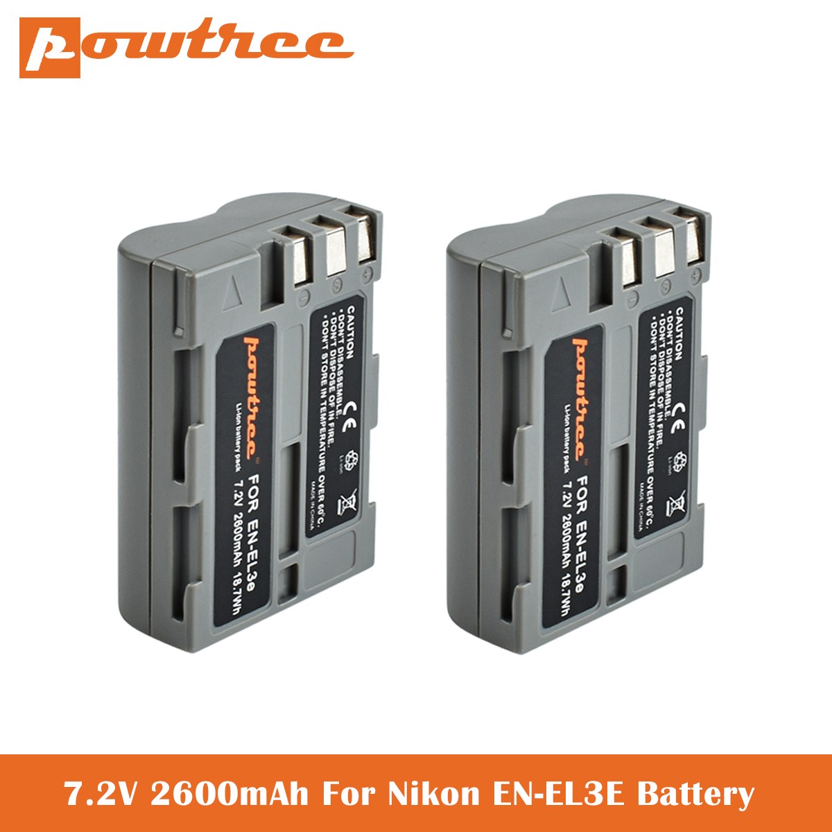 7.2V 2600mAh For Nikon EN EL3e, EL3, EL3a, D700, D300s, D30
