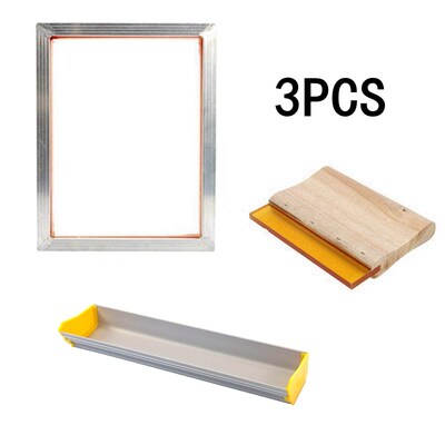 4PCS A3 Screen Printing Kit Aluminum Frame Stretched With 12