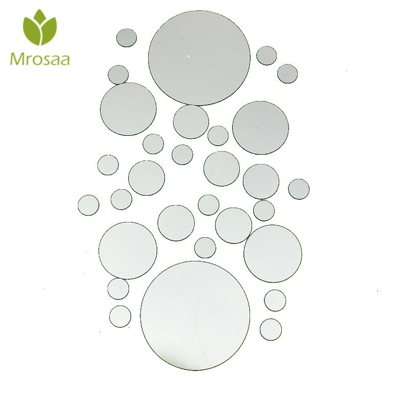 *28Pcs 3D Bathroom Mirrors DIY Circle Mirror Wall er Round D