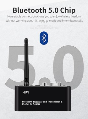 Digital Coaxial Optical Signal to Analog RCA L/R Audio Conv