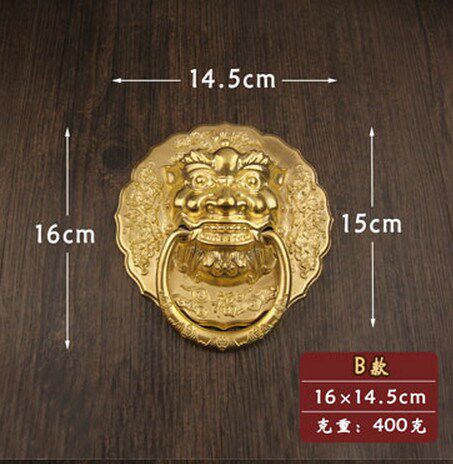 chinese antique door handle shoutou lion  wooden handle cour