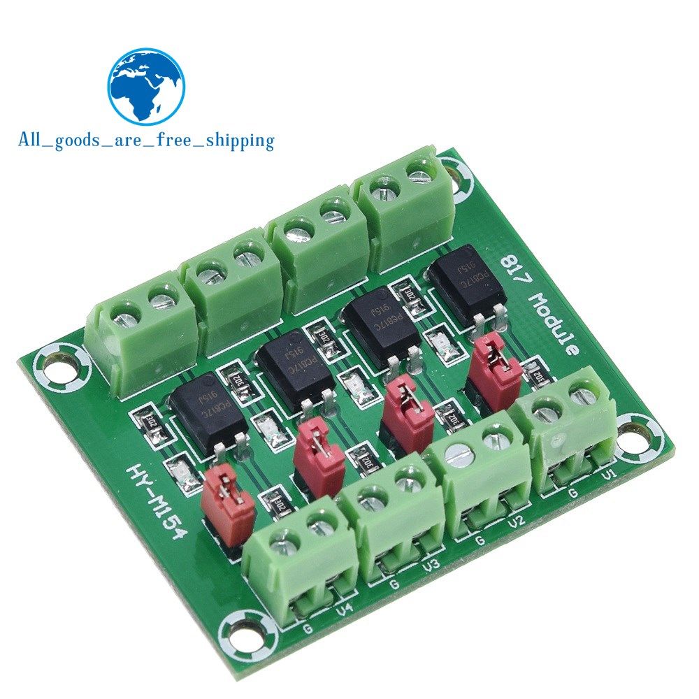 pc817 4 channel optocoupler isolation board voltage converte