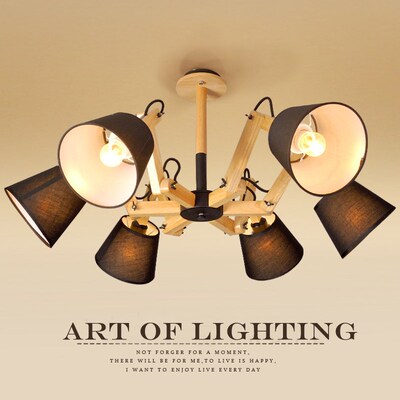 Loft OaK Wooden Spider pendant Lights Modern Creative Handma