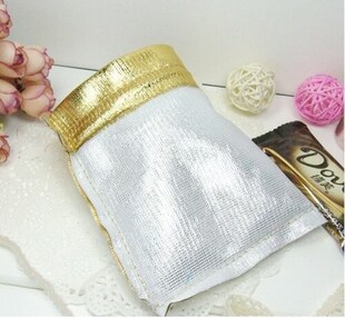 200pcs 7*9cm gold bags woman vintage drawstring bag for Wedd