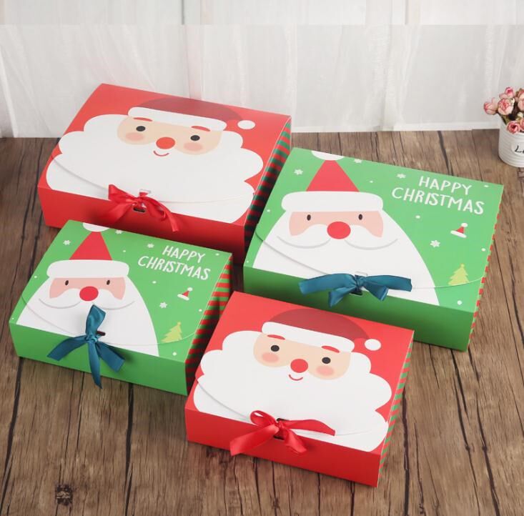 100pcs unique christmas eve big gift box sant