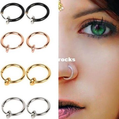 Hot Sale Multiuse New 1 pair Clip On Fake Nose Ring Ear Lip