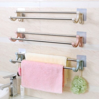Punch-free towel rack storage bathroom kitchen thick stainl
